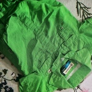 Green Button Down Shirt for Kids